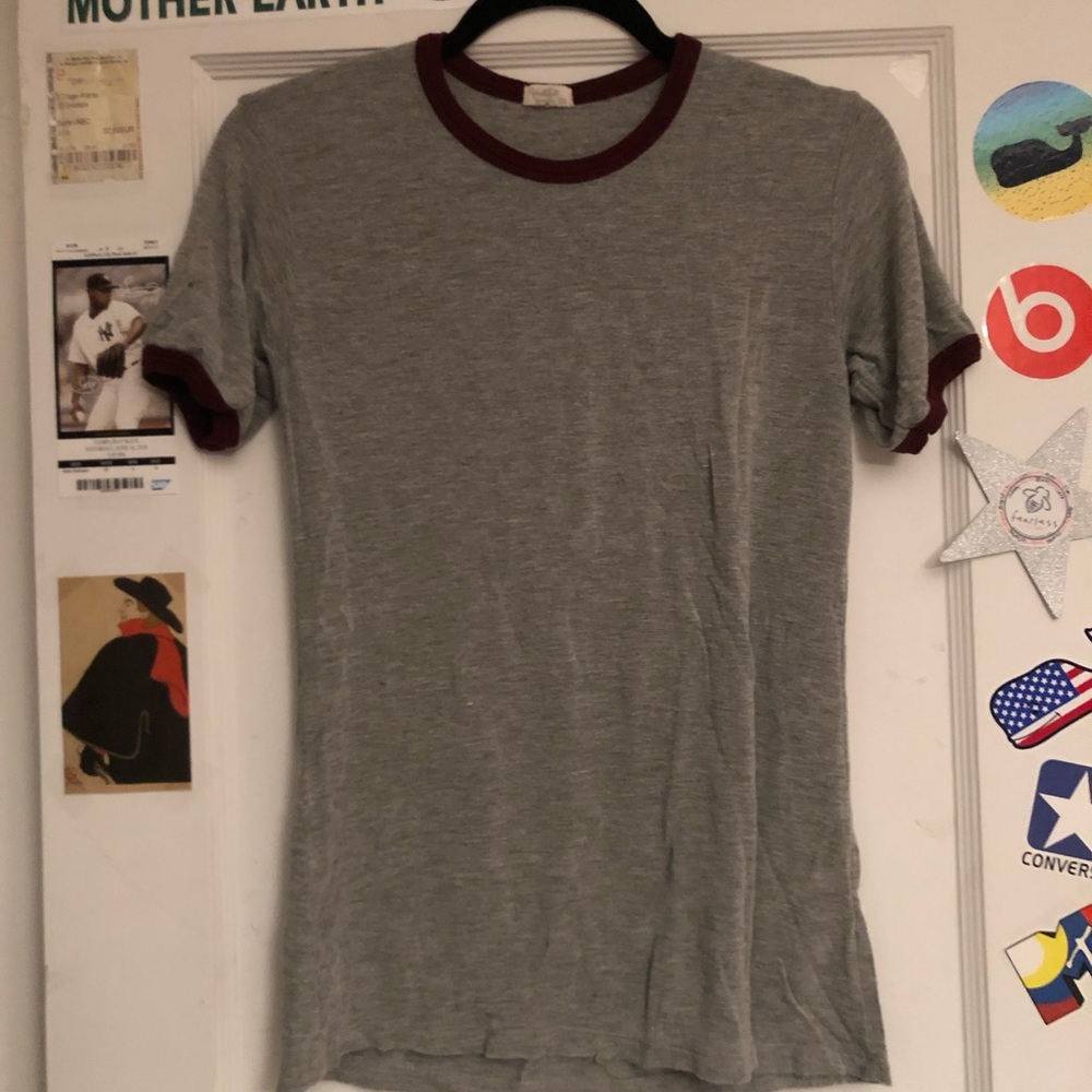 brandy melville/john galt grey ringer tee